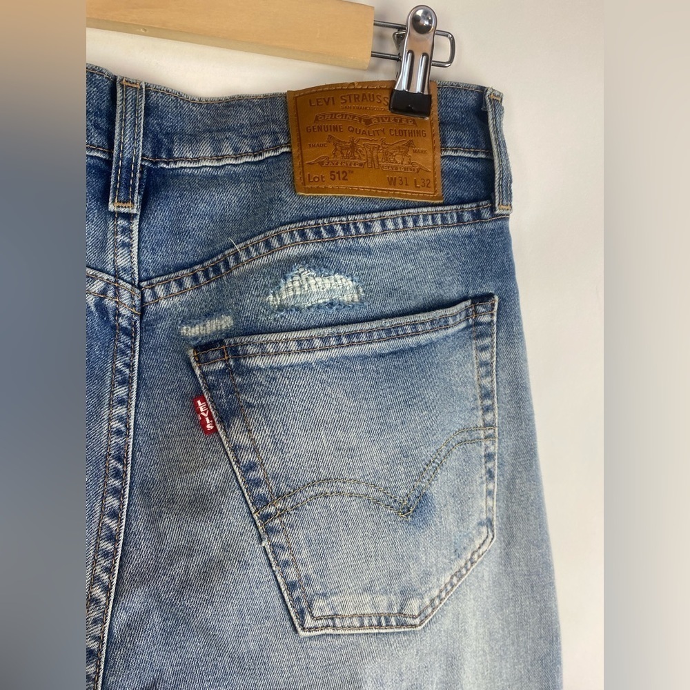 New Levi's 512 reworked patches re/done sewn Size‎ 31 - Picture 7 of 14